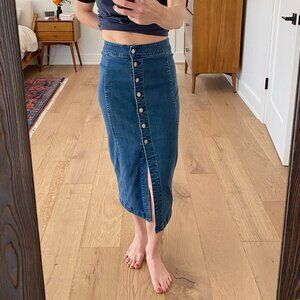 Denim Skirt with button detail